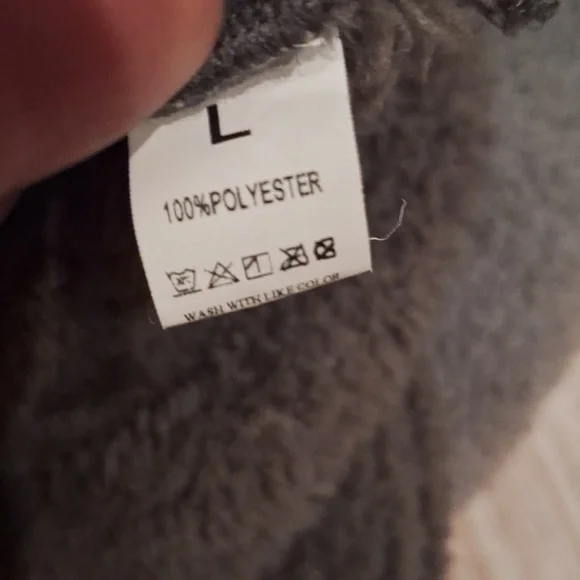 Yes, I'm cold ME 24:7 Grey Black Hoodie Sherpa Teddy Pullover Sweatshirt Large - Picture 7 of 9